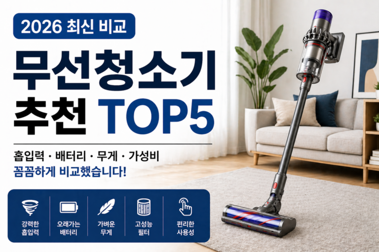 무선청소기 추천 TOP5 (2026 최신 비교)